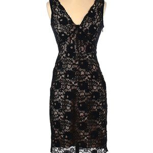 BCBGMaxAzria sleeveless black lace cocktail dress 10
